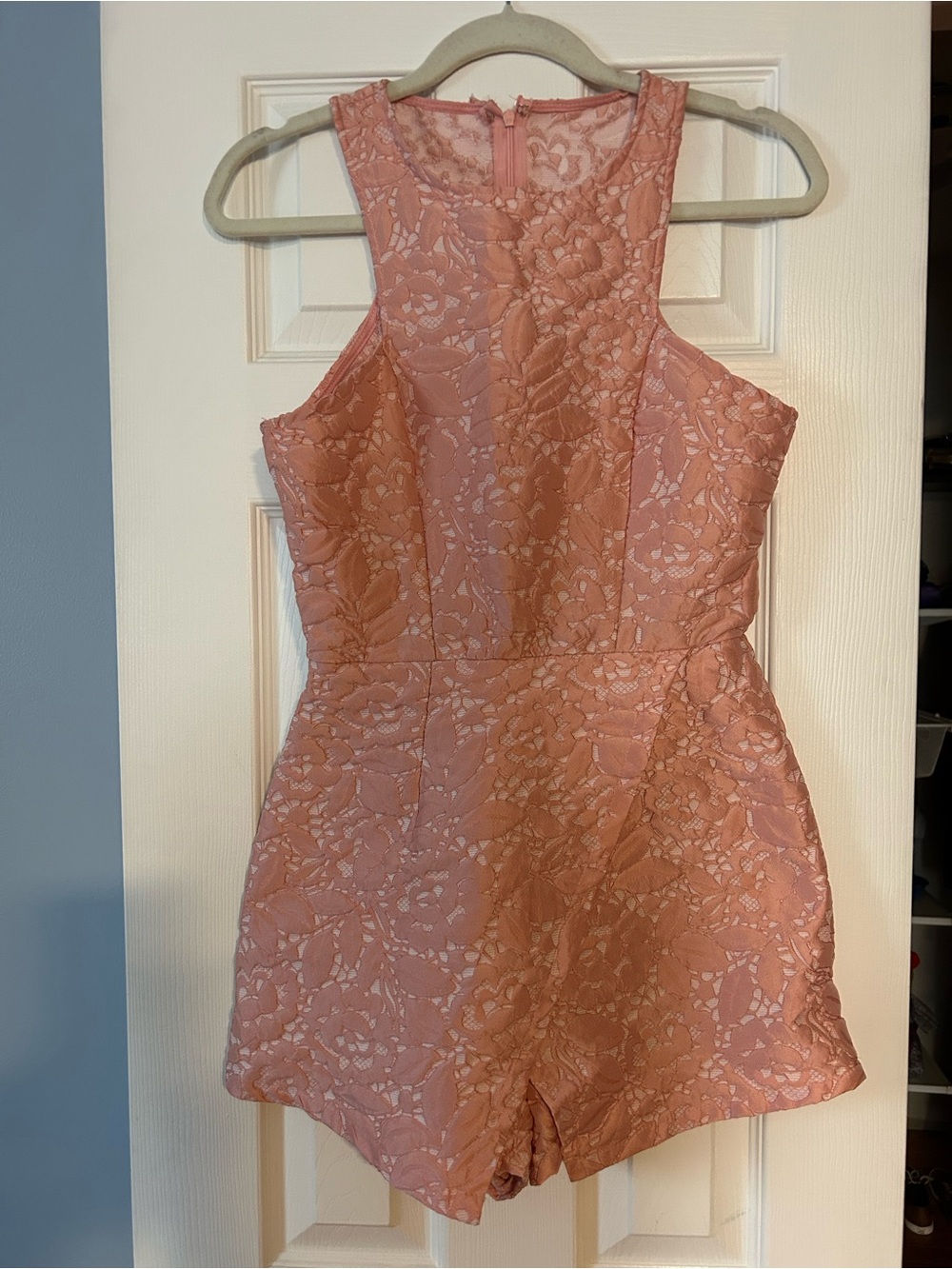 Blush Pink Lace Romper